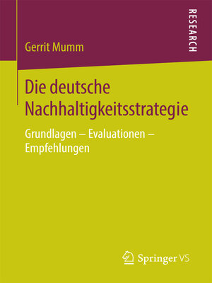 cover image of Die deutsche Nachhaltigkeitsstrategie
